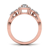 Ivana Jewels Rings 0.50 Carat Solitaire Square Halo Diamond Ring