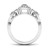 Ivana Jewels Rings 0.50 Carat Solitaire Square Halo Diamond Ring