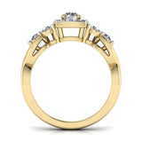 Ivana Jewels Rings 0.50 Carat Solitaire Square Halo Diamond Ring