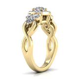 Ivana Jewels Rings 0.50 Carat Solitaire Square Halo Diamond Ring