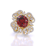 Ivana Jewels Rings 1 Carat Oval Coloured Stone & Diamonds Ring