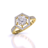 Ivana Jewels Rings 1 Carat Vintage Hexagonal Halo Ring