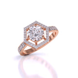 Ivana Jewels Rings 1 Carat Vintage Hexagonal Halo Ring