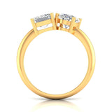 Ivana Jewels Rings 2 Carat Solitaire Emerald & Oval Shape Diamonds Ring