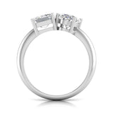 Ivana Jewels Rings 2 Carat Solitaire Emerald & Oval Shape Diamonds Ring