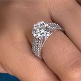Ivana Jewels Rings 3 Carat Centre Solitaire Diamond Three Layers Ring