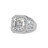 Ivana Jewels Rings 3 Carat Radiant Cut Halo Engagement Ring