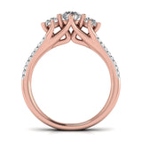Ivana Jewels Rings 50 Pointers Three Stone Solitaire Diamonds Ring