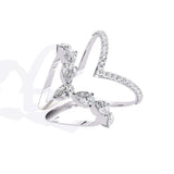 Ivana Jewels Rings Asymmetrical Diamond Butterfly Ring