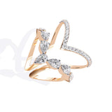 Ivana Jewels Rings Asymmetrical Diamond Butterfly Ring