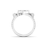 Ivana Jewels Rings Bridal Emerald Cut Diamond Ring with Marquise Accents