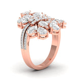 Ivana Jewels Rings Pear-Cut Diamond Cluster Ring in Gold