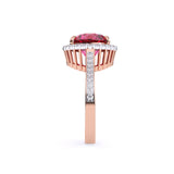 Ivana Jewels Rings Pink Tourmaline Ring with Round Diamonds