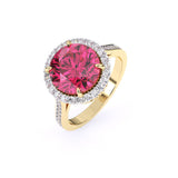 Ivana Jewels Rings Pink Tourmaline Ring with Round Diamonds