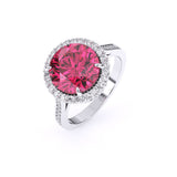 Ivana Jewels Rings Pink Tourmaline Ring with Round Diamonds