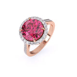 Ivana Jewels Rings Pink Tourmaline Ring with Round Diamonds