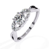 Ivana Jewels Rings Single Stone Diamond Ring with Side Stones