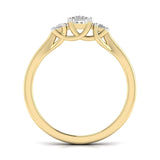 Ivana Jewels Rings Trellis Design Three Diamonds Ring