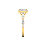 Ivana Jewels Rings Unique Oval Diamond Ring with Side Stones for Engagement