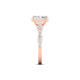 Ivana Jewels Rings Unique Oval Diamond Ring with Side Stones for Engagement