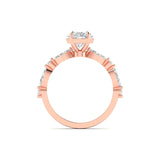 Ivana Jewels Rings Unique Oval Diamond Ring with Side Stones for Engagement