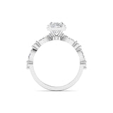 Ivana Jewels Rings Unique Oval Diamond Ring with Side Stones for Engagement