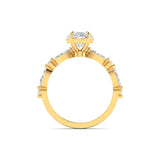 Ivana Jewels Rings Unique Oval Diamond Ring with Side Stones for Engagement