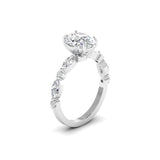 Ivana Jewels Rings Unique Oval Diamond Ring with Side Stones for Engagement