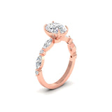 Ivana Jewels Rings Unique Oval Diamond Ring with Side Stones for Engagement