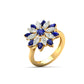 Floral Sapphire and Diamond Ring