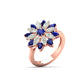 Floral Sapphire and Diamond Ring