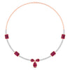 Round Cut Diamond & Gemstone Necklace