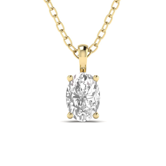 3 Carat Oval Solitaire Diamond Pendant