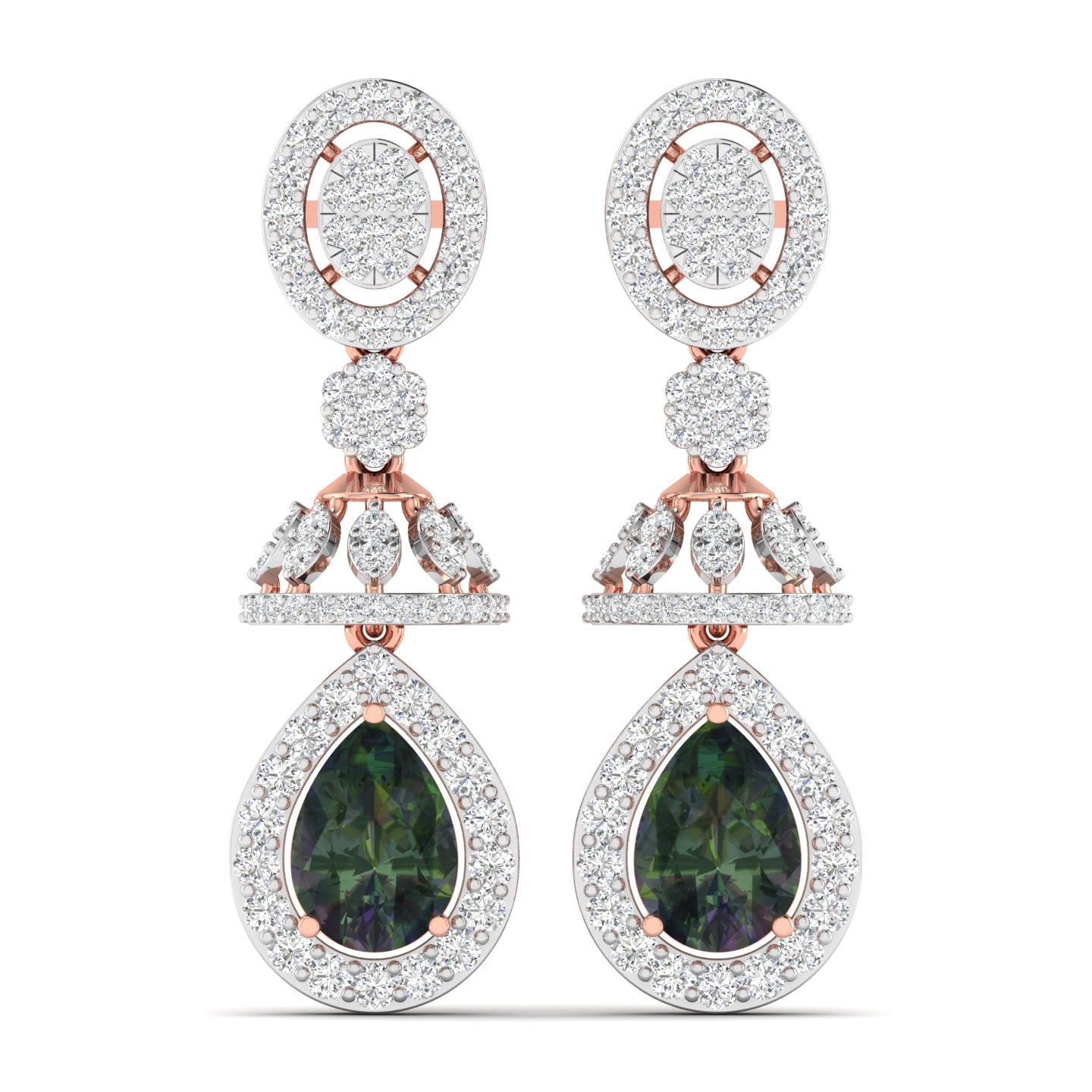 Emerald and Diamond Chandelier Earrings