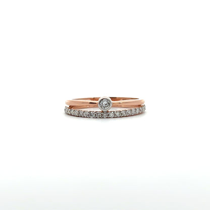 Diamond Stacking Ring Set in Rose Gold