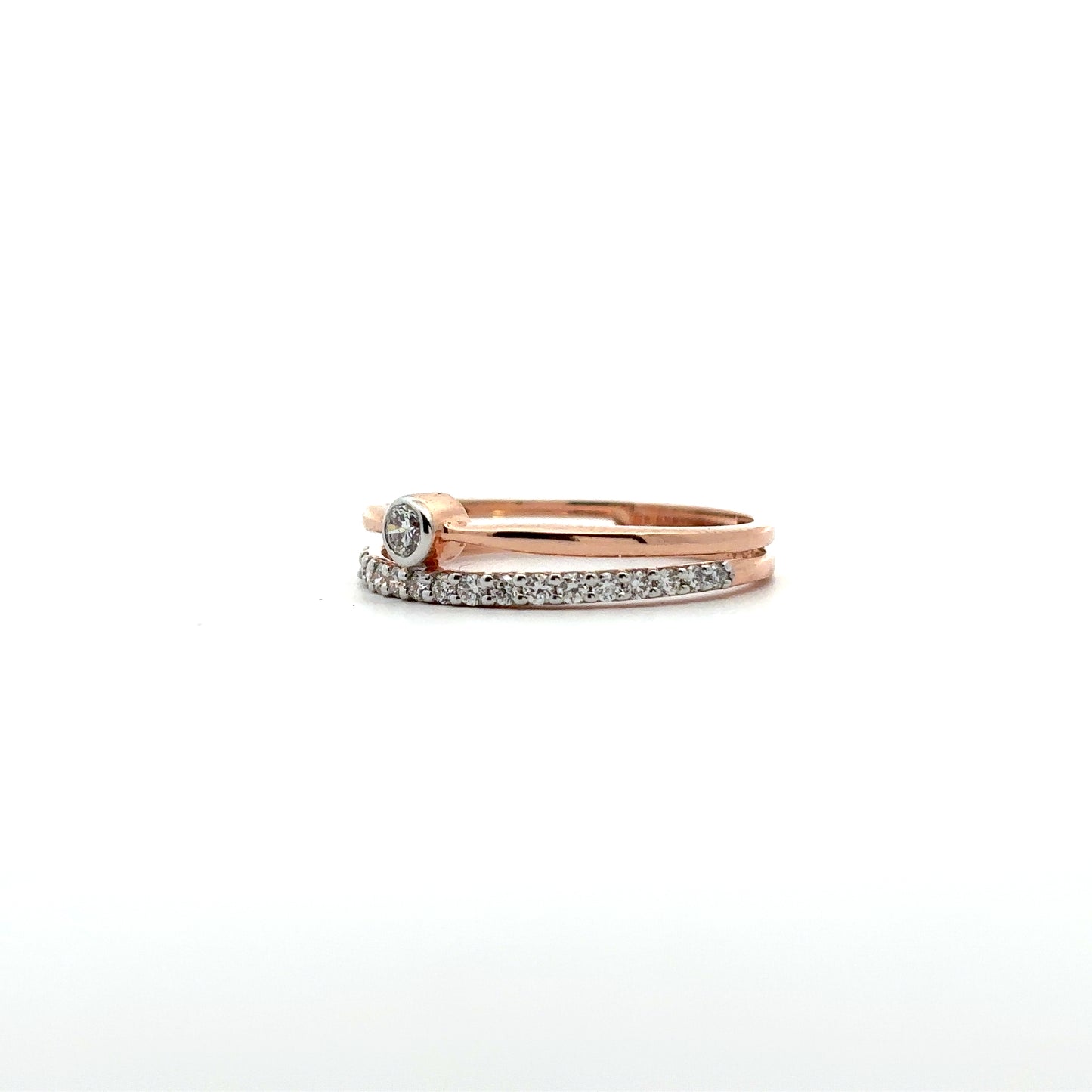 Diamond Stacking Ring Set in Rose Gold