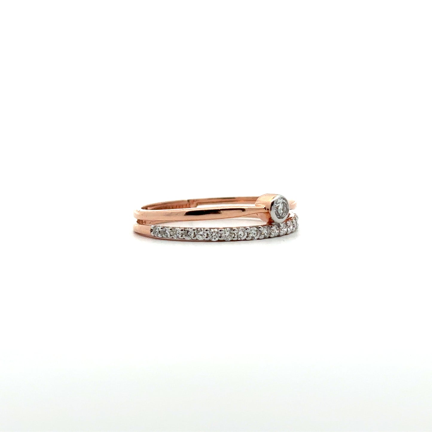 Diamond Stacking Ring Set in Rose Gold