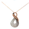 Teardrop Shaped Diamond Pendant Necklace in Rose Gold