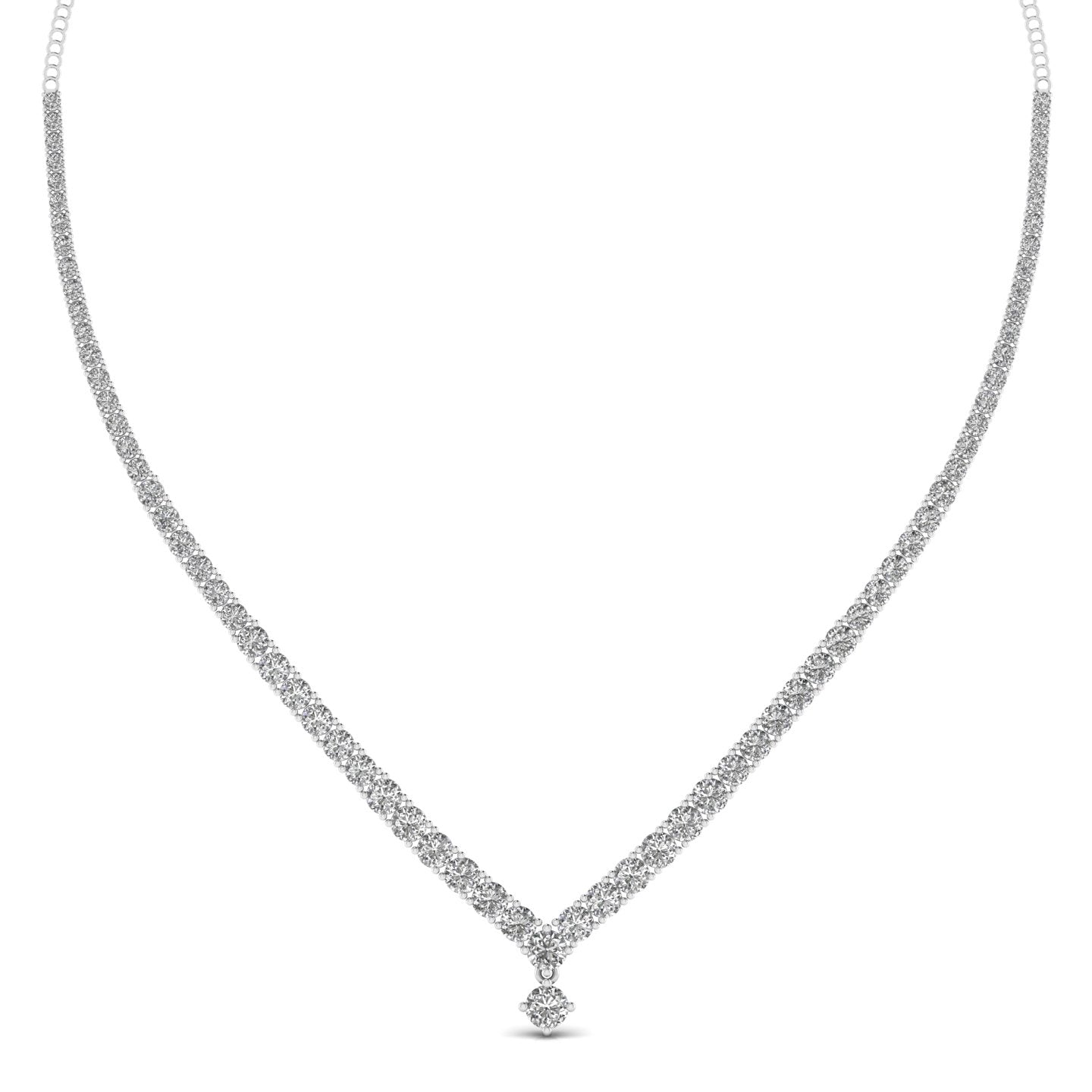 Round Cut Studded Diamonds Necklace