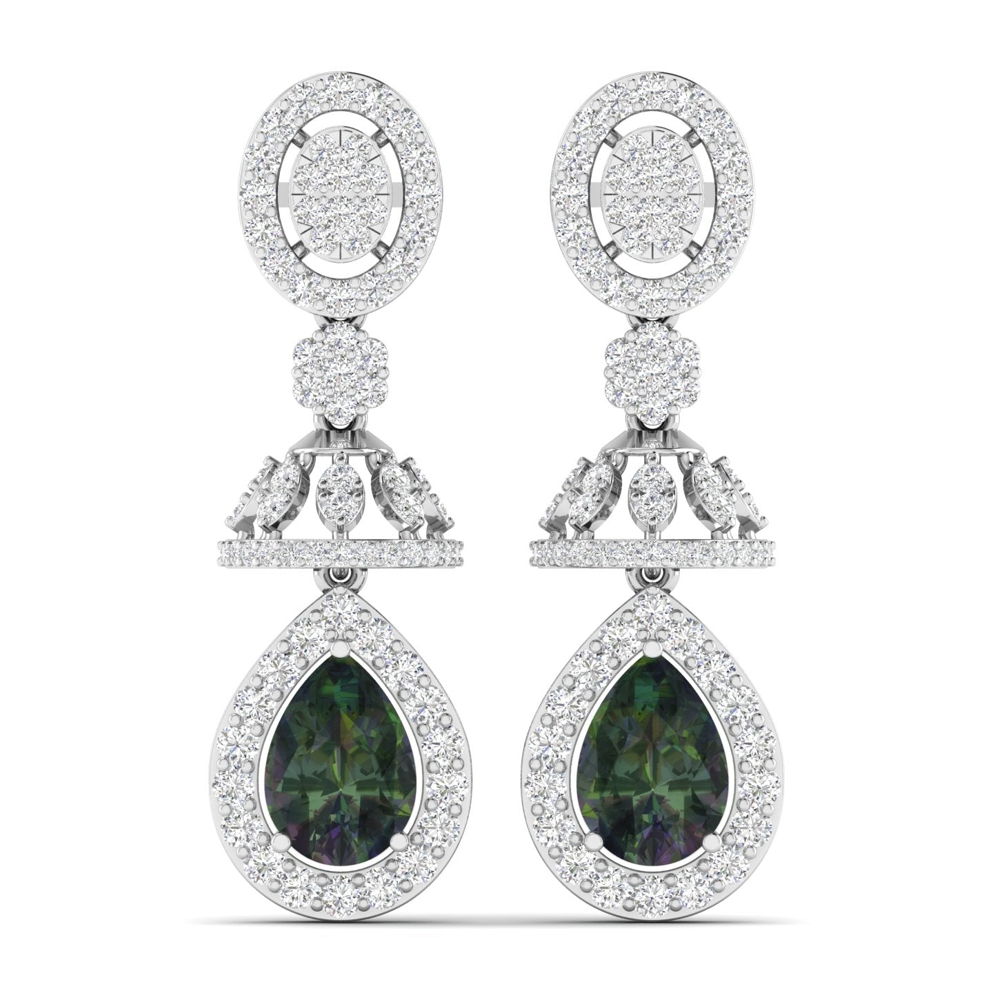 Emerald and Diamond Chandelier Earrings