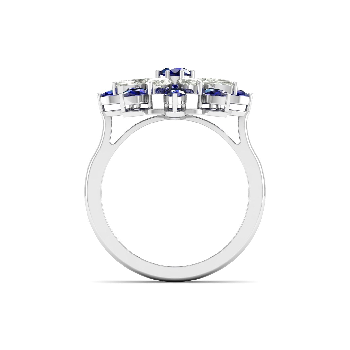 Floral Sapphire and Diamond Ring