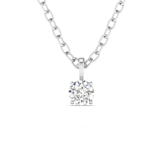 2 Carat Round Cut Solitaire Diamond Chain Pendant