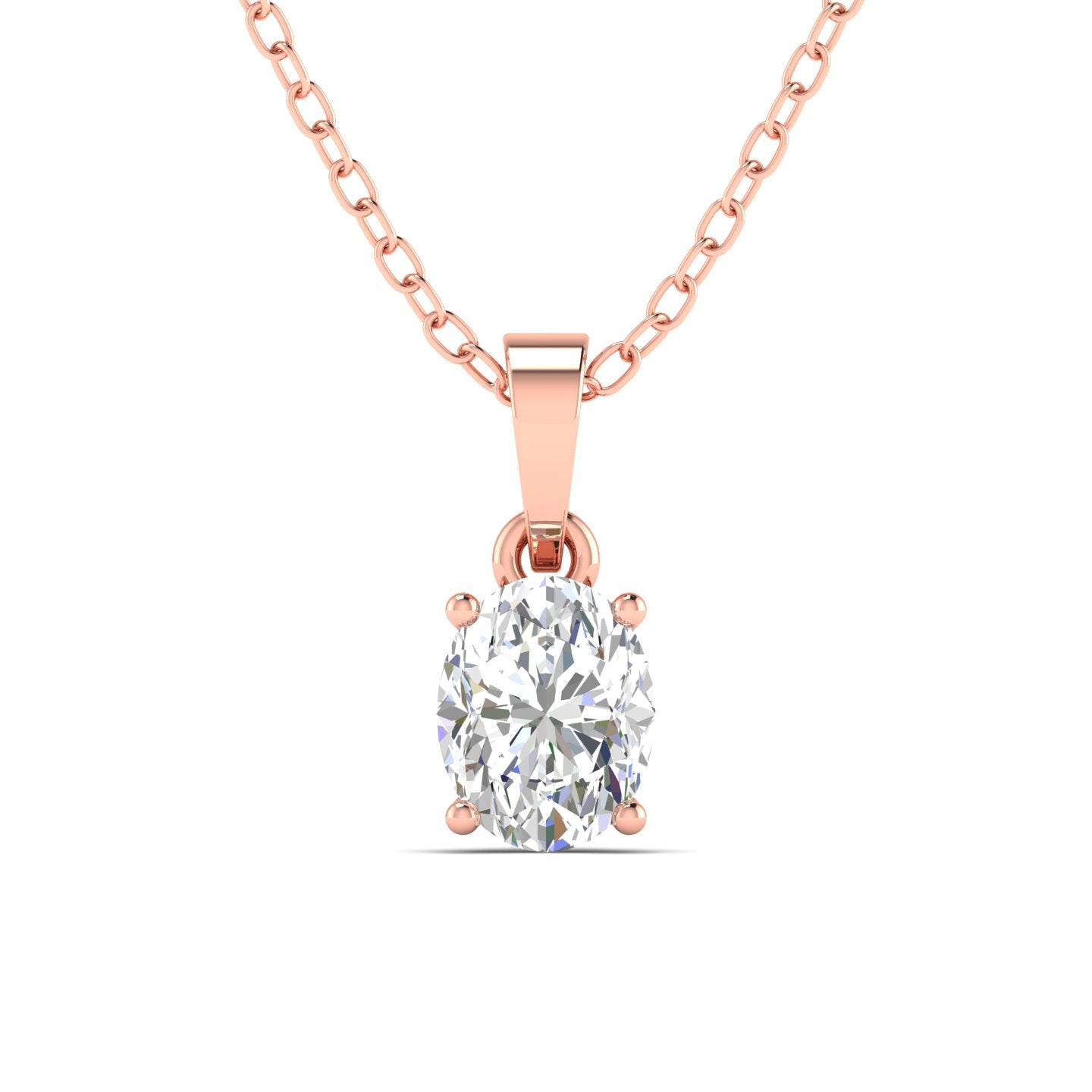 Diamond Pendant Necklace with Oval Center Stone