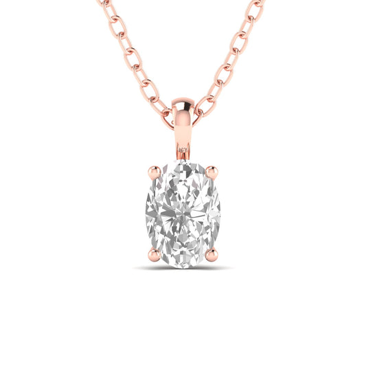 3 Carat Oval Solitaire Diamond Pendant