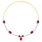 Round Cut Diamond & Gemstone Necklace