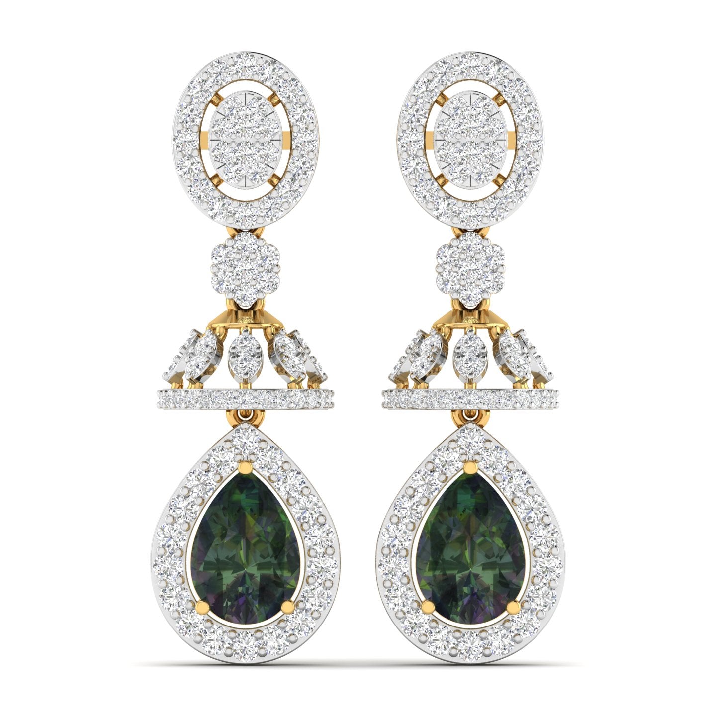 Emerald and Diamond Chandelier Earrings