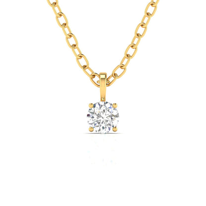 2 Carat Round Cut Solitaire Diamond Chain Pendant