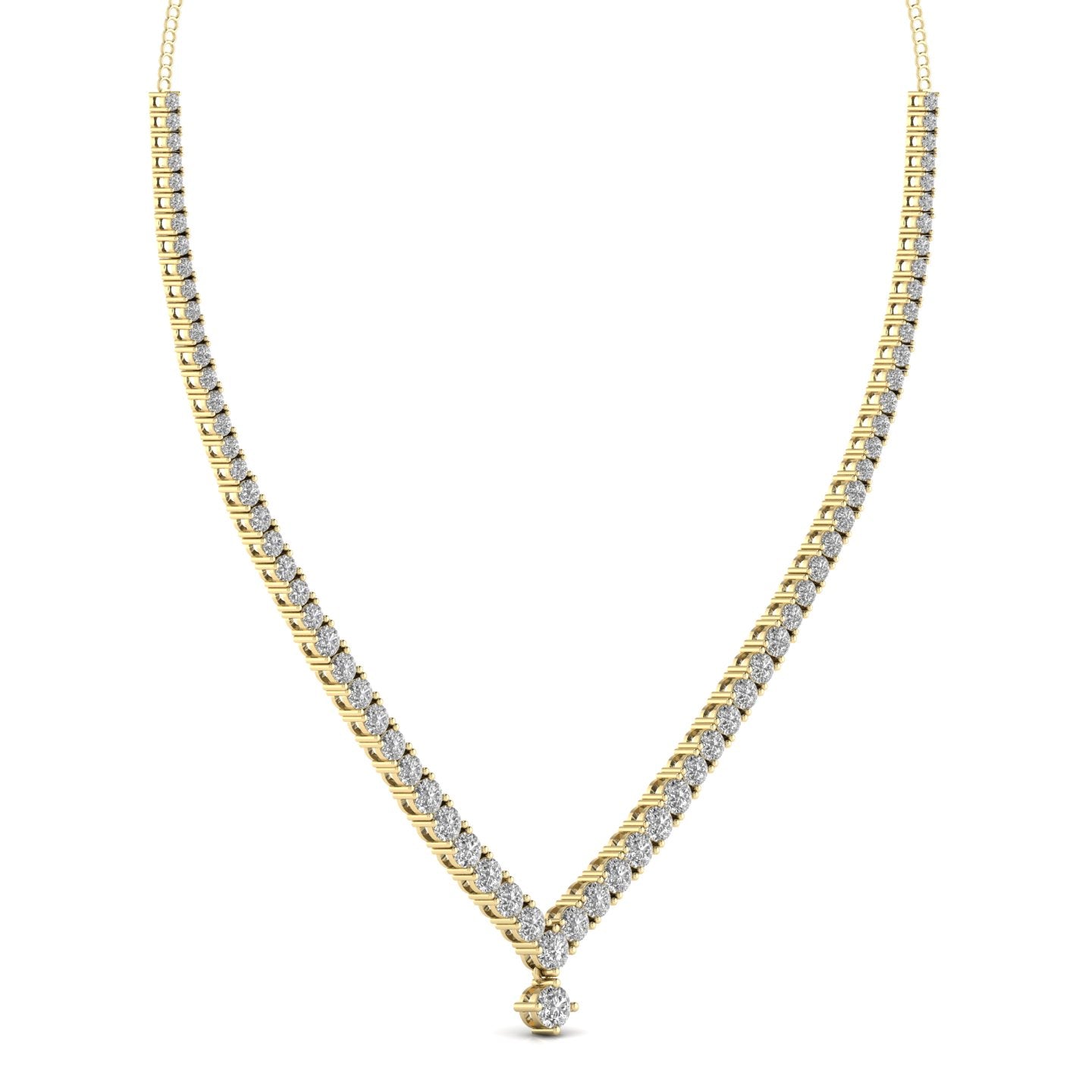 Round Cut Studded Diamonds Necklace