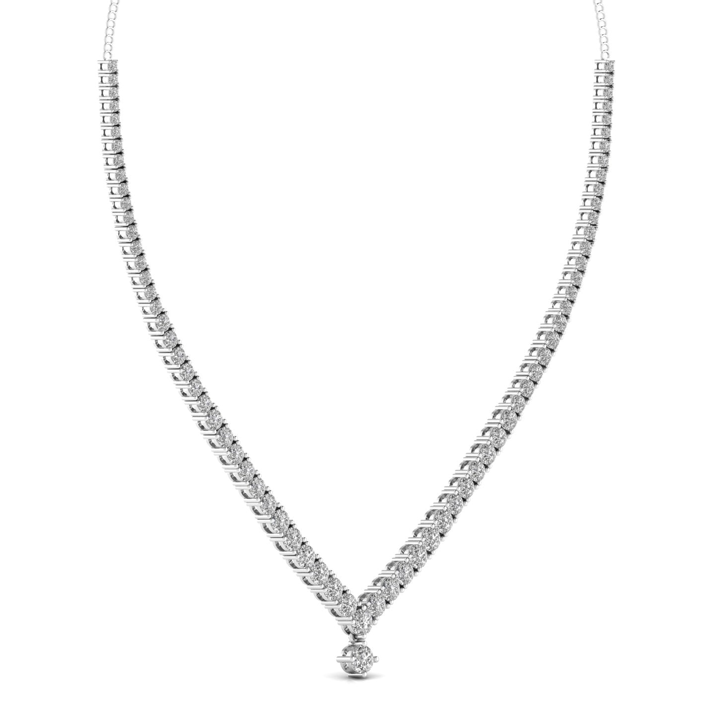 Round Cut Studded Diamonds Necklace