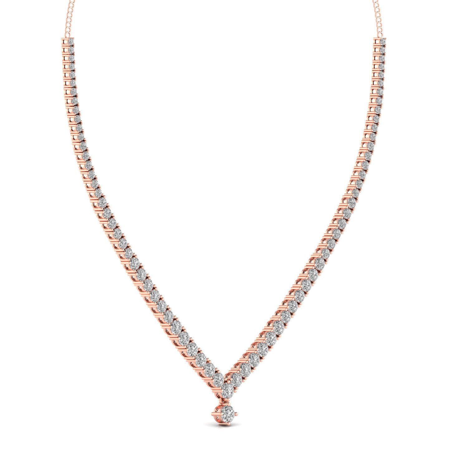 Round Cut Studded Diamonds Necklace